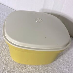 Vintage Tupperware Harvest Gold Microwave Steamer Smart Multi Cooker Server 3pcs